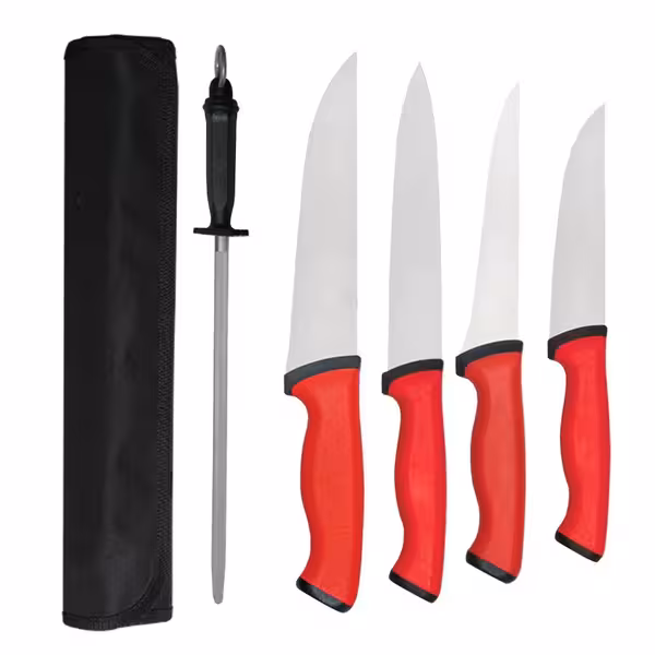 Set cuțite de bucătărie Duo Professional cu husă tip rulou - 5 piese