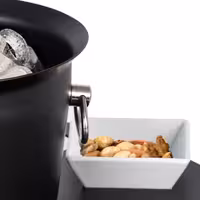 Bar Set with Wine Bucket & 2 Snack Bowls - Stainless Steel, Powder-Coated - Ø465mm - Height:180mm - Black