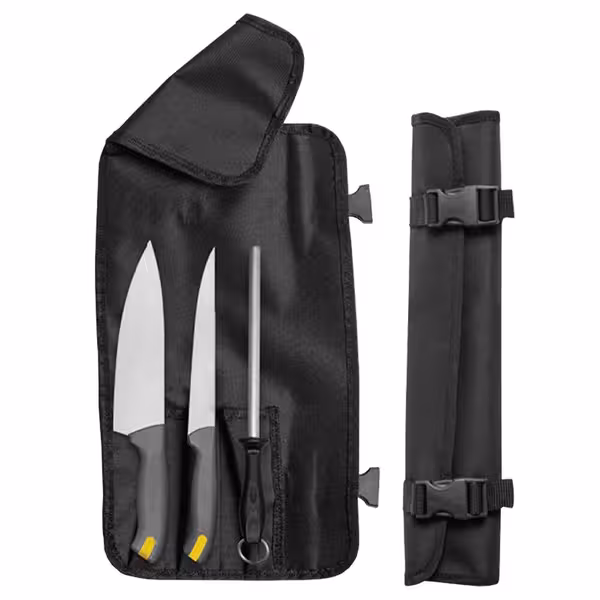 Set cuțite de bucătărie Gastro cu husă tip rulou - 3 piese
