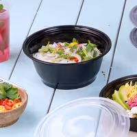 (300 pcs) Food Lidding Tray Polypropylene - 1000ml - Round - Black