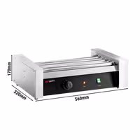 Commercial Hot Dog Roller Grill - 5 Rollers - Single Heating Zone