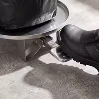 Sack holder - Mobile - 80L - Ø390mm, 840(H)mm - with foot pedal & slow-closing lid, liner retainer, castors - Stainless steel