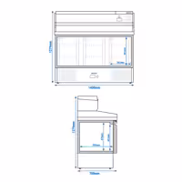 Commercial Pizza Prep Counter - Granite Top ECO - 1400x700mm - with 3 doors - incl. refrigerated topping unit - 6x GN 1/4