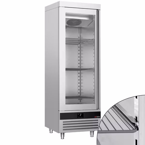 Szafa chłodnicza ze stali nierdzewnej PREMIUM - 600 litrów - z 1 szklanymi drzwiami