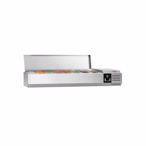 Nadstawka chłodnicza do na dodatki PREMIUM - 1600x335mm - 7x GN 1/4 - Czarny