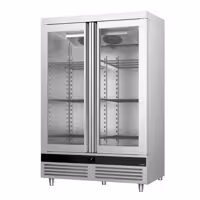Szafa chłodnicza ze stali nierdzewnej PREMIUM - GN 2/1 - 1400 litrów - z 2 szklanymi drzwiami
