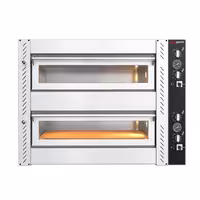 Electric Deck Pizza Oven - Twin Deck - Refractory Stone Deck - 4+4 x Ø 24cm (10") - 230V 3 Phase - Mechanical Controls - up to 450°C