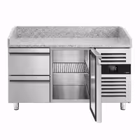 Stół chłodniczy do pizzy ECO – 1500 x 800 mm – z 1 drzwiami i 2 szufladami