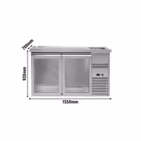 Direct Draw Beer Dispenser / Kegerator PREMIUM PLUS - 1550x700mm - Double Glass Doors
