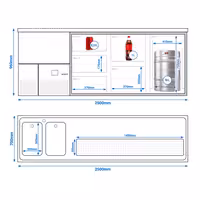 Pivski šank PREMIUM - 2500x700 mm - 1 Staklena vrata & 5 Staklene ladice
