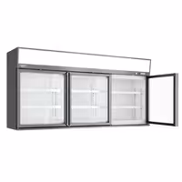 Zidni hladnjak za zamrzavanje u supermarketu – 2100 mm – 346 litara – s 3 vrata i 2 police – sivi