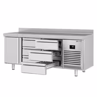 Commercial Counter Fridge PREMIUM PLUS - 1960x600mm - with 1 door - 6 drawers - with upstand - capacity 385 litres