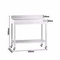 RST-työpöytä PREMIUM - 800x700mm - jalustalla, jalustalla ja pyörillä varustettuna