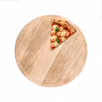Pizza Tabağı - Yuvarlak - Ahşap, Ø260mm, Oluklu/Kanallı Yüzey