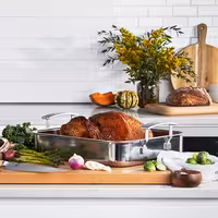 DEMEYERE | Industry 5 Roasting Pan – 390×330 mm Rectangular, XL Oven Only – Roasting Rack Included – 18/10 Stainless Steel