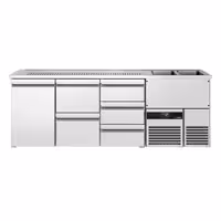 Direct Draw Beer Dispenser / Kegerator PREMIUM - 2500x700mm - 1 Solid Door & 5 Drawers