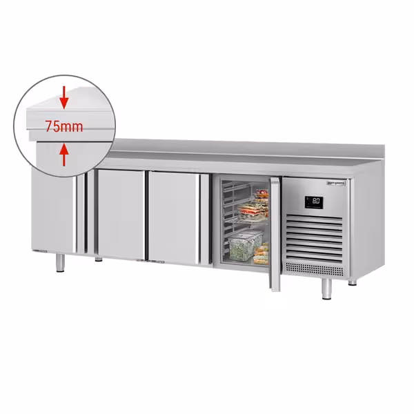 Rashladni pult PREMIUM PLUS - 2452x600 mm - 510 l - Ventilirano hlađenje - s 4 vrata - Leđni podignuti rub