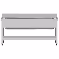 Sudoper za lonce ECO - 1600x700 mm - s donjom policom - s 1 koritom - korito sredina - inox