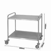 Kolica za posluživanje - 800x500 mm - s 2 polica - 40 kg po polici