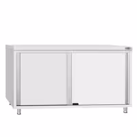Armário de Trabalho em Aço Inoxidável ECO - 1600x700mm - com portas de correr