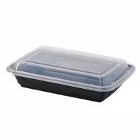 (300 pcs) Food Lidding Tray Polypropylene - 450ml - Rectangular - Black