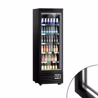 Commercial multideck display fridge - 630mm - 443L - with 1 hinged glass door & 5 shelves - Black