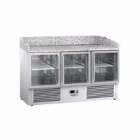 Pizzakylbänk ECO - 1400x700 mm - 3 glasdörrar