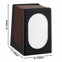 Peçete Dispenseri - ABS - 100x135x150mm - Siyah/Kahverengi