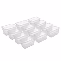 (12 pcs) Polypropylene Container - GN 1/9 - Translucent - 0.57 L - Height: 65 mm