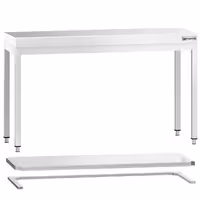 Roostevabast terasest töölaud PREMIUM - 1400x700 mm - alumise riiuliga & tugevdatud tööpinnaga