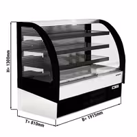 Commercial multideck display fridge - Open front - 1875mm - 548L - with 3 shelves - solid rear