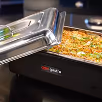 Električna grijana posuda - GN 1/1 - s poklopcem - crna (chafing dish)