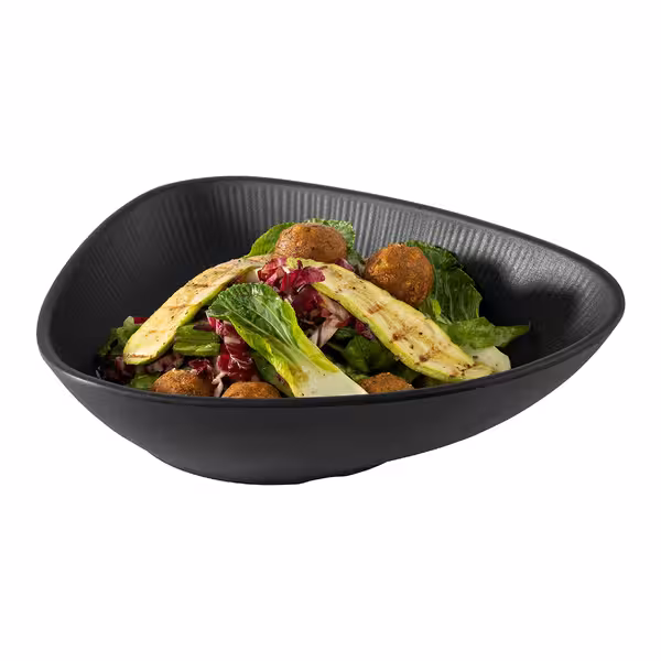 (6 adet) Kase - NERO - Melamin - 0,8L - köşeli - 280x220mm - Derinlik:70mm - Siyah