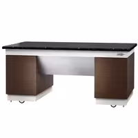 Buffet neutro DUBLIN - piano di lavoro in granito nero - 2000x800x900 mm - nero - con ruote - mobile