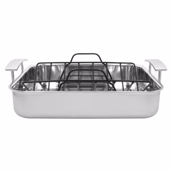 DEMEYERE | Industry 5 Roasting Pan – 390×330 mm Rectangular, XL Oven Only – Roasting Rack Included – 18/10 Stainless Steel