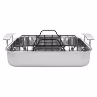 DEMEYERE | Industry 5 Roasting Pan – 390×330 mm Rectangular, XL Oven Only – Roasting Rack Included – 18/10 Stainless Steel