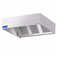 Commercial Wall-Mounted Extractor Hood with Motor - 1600mm - with Speed Controller, Baffle Filters & LED Lighting