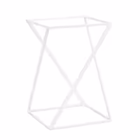 Etagere / Buffet Stand - White - Height: 375mm - incl. 1 Melamine bowl - square - Powder-coated stainless steel & Melamine