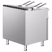 Fritadeira elétrica dupla - 18+18L - 28,0kW - com torneira de drenagem - incl. estrutura - incl. módulo inferior com 2 portas
