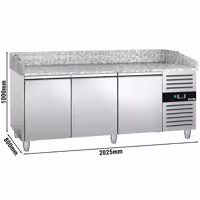 Stół chłodniczy do pizzy ECO – 2000 x 800 mm – z 3 drzwiami