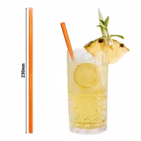 (50 adet) Cam Pipet - 230mm - ø 8mm - düz - Neon Turuncu - dahil 1 Naylon Temizlik Fırçası