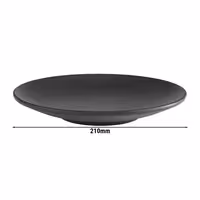 (6 adet) NERO - Düz Tabak - Melamin, Ø210mm, Siyah