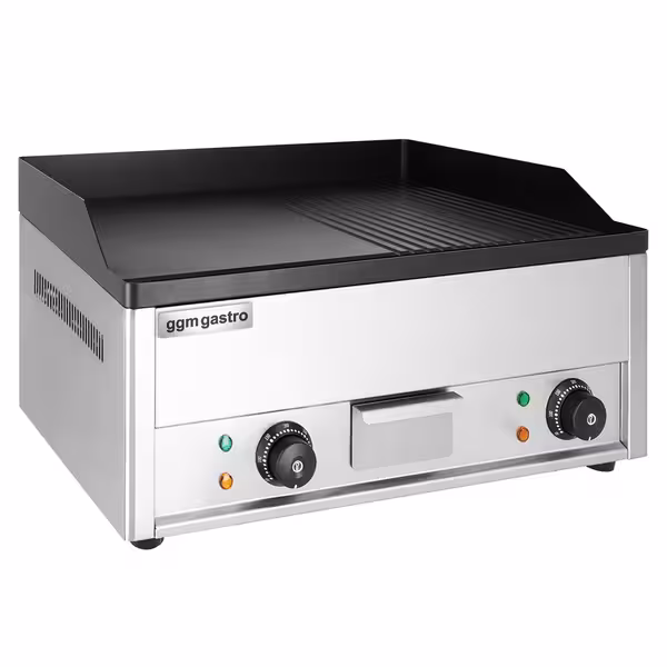 Fry Top Elettrico - 4,4 kW - Liscio e Rigato - Superficie di cottura: 600x335mm