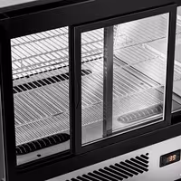 Countertop refrigerated display case - 120L - 696mm - Double glazing - round - with 2 shelves - rear sliding glass doors