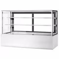 Commercial cake display fridge - Double glazing - square - with 3 adjustable shelves - rear sliding doors - for patisserie - 725L - 1800mm