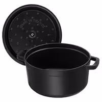 STAUB | Cocotte Round Enamelled Cast Iron Casserole Dish – Ø 180 mm – Black