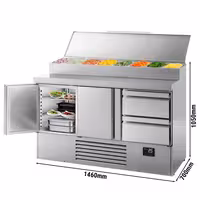 Pripremni rashladni pult Mini - 1460x700 mm - 2 vrata i 2 ladice - za 8x GN 1/4