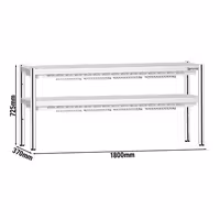 Toplinski most za grijanje hrane – infracrveni – 1800x370 mm – 1,40 kW – 2 grijane etaže – podesiva visina