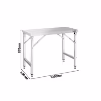 inox radni stol - sklopivi - 1200x600 mm