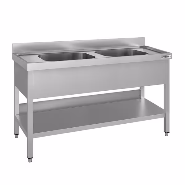 Sudoper ECO - 1600x700 mm - s donjom policom - s 2 koritima - korita sredina